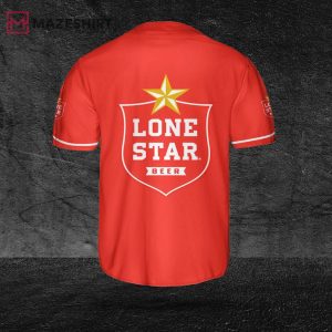 Beer Lovers Lone Star Red Baseball Jersey 3