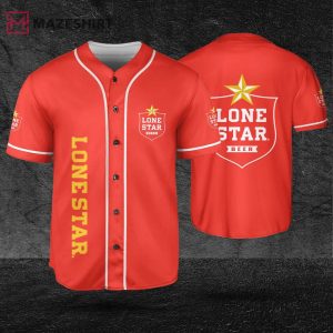Beer Lovers Lone Star Red Baseball Jersey 1