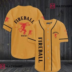 Vintage Fireball Yellow Whiskey Baseball Jersey