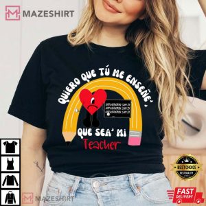 Bad Bunny Camisa Para Maestra Spanglish T Shirt 1