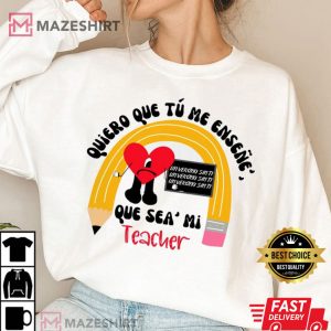 Bad Bunny Camisa Para Maestra Spanglish T Shirt 3