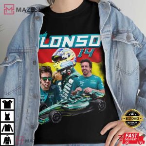 Fernando Alonso Aston Martin F1 Racing Vintage 90s T Shirt 2