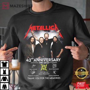 Metallica 42nd Anniversary 1981 2023 Signatures T Shirt 3