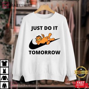 Garfield Just Do It Tomorrow Meme T Shirt 1