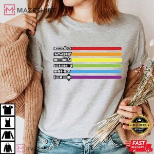 Rainbow Lightsaber LGBT Gay Pride T Shirt 1