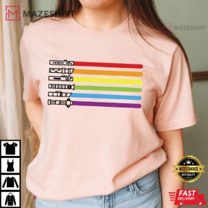 Rainbow Lightsaber LGBT Gay Pride T Shirt 3