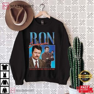 Ron Swanson Parks And Rec Funny Retro 90s Gift T shirt 1