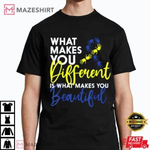 Down Syndrome Day Awareness Hand Heart Butterfly T Shirt 2