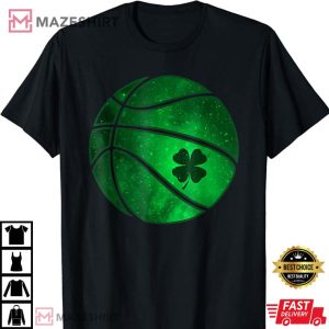 Basketball Shamrock Lucky Clover Irish St Patricks Day Boys T Shirt 3