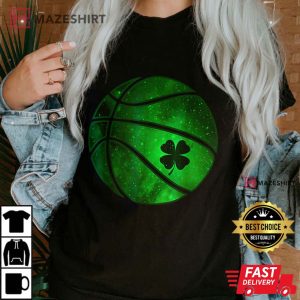 Basketball Shamrock Lucky Clover Irish St Patricks Day Boys T Shirt 4