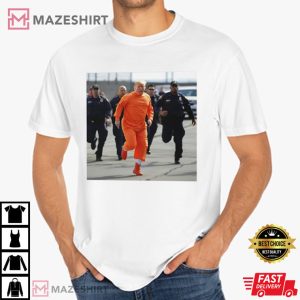 Donald Trump Running Away From Cops In Orange Jumpsuit T Shirt 3