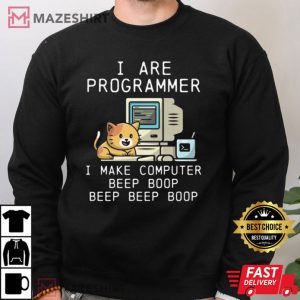 Programmer Cat Beep Boop Coding Unisex T Shirt 3
