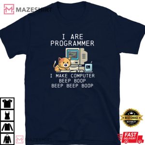 Programmer Cat Beep Boop Coding Unisex T Shirt 4