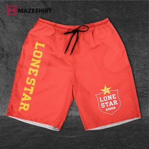 Lone Star Red Shorts Hawaiian Beer Shorts 2