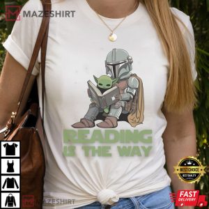 Mandalorian Baby Yoda Teacher Reading T Shirt 2