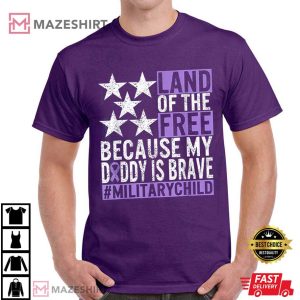 Military Child Month Purple Up Land Of The Free T Shirt 1