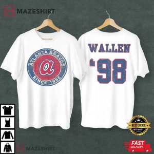 Morgan Wallen 98 Braves Cowboy Western Country Music T Shirt 2