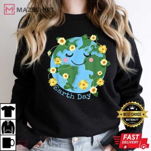 Happy Earth Day Cute Earth With Floral Earth Day 2023 T Shirt 3