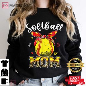 Softball Mom Headband Softball Ball Mothers Day T Shirt 3