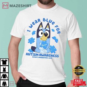Bluey And Bingo In April I Wear Blue Autism Awareness T Shirt 2