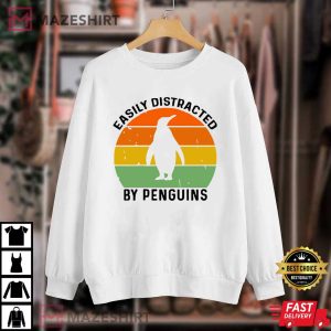 Easily Distracted By Penguin Retro Vintage Antartica T Shirt 4