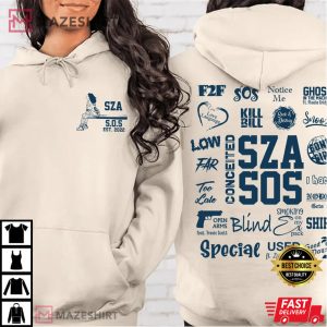 SZA Vintage Sos Full Tracklist Album T Shirt 3