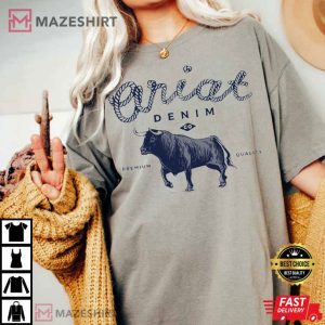 Ariat Denim Bull Western Flair Comfort Colors T Shirt 2