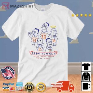 1994 Finals Oakley Ewing Mason Harper Starks Simpsons T Shirt 3