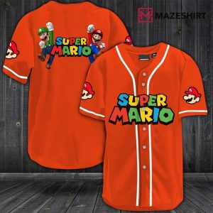 Super Mario Orange Baseball Jersey