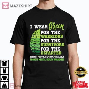 I Wear Green For Mental Health Awareness Fight The Stigma T Shirt 3
