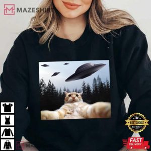 UFO Funny Cat Gift For Cat Lover T shirt 5