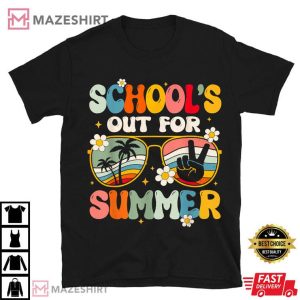 School's Out For Summer Retro Teacher T Shirt 1