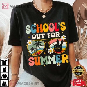 School's Out For Summer Retro Teacher T Shirt 3
