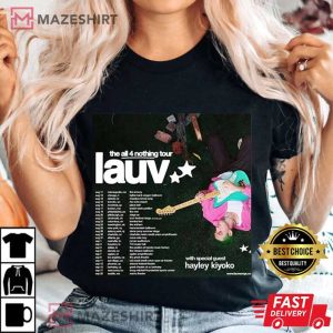 Lauv The All For 4 Nothing Date 2023 New Tour T Shirt 2