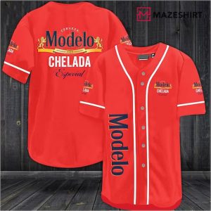 Red Modelo Beer Baseball Jersey