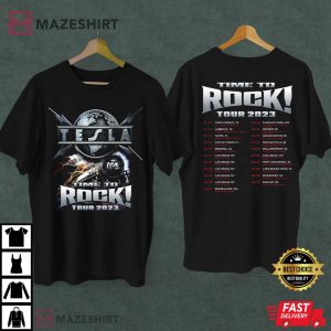 Tesla Time To Rock 2023 Tour Dates Rock Band Unisex T shirt 2