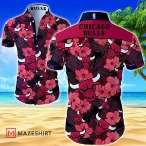 Chicago Bulls Curved Hawaiian Shirt