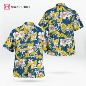 Michigan Wolverines Hawaiian Shirt Set