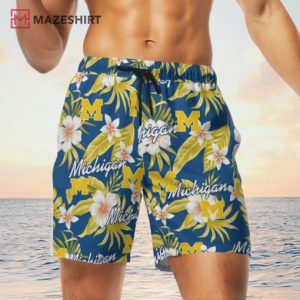 Michigan Wolverines Hawaiian Shirt Set