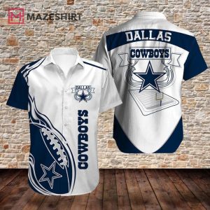 Dallas Cowboys Logo And Rugby Ball Hawaiian Shirt