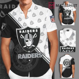 Las Vegas Raiders Logo Curved Hawaiian Shirt