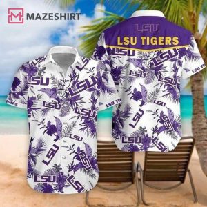 LSU Tigers Purple White Hawaiian Shirt