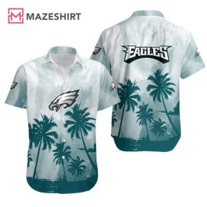 Philadelphia Eagles Logo Coconut Trees Hawaiian Shirt
