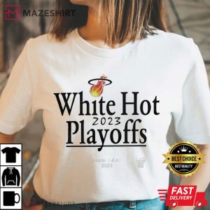 Miami Basketball White Hot 2023 Playoffs T Shirt 3