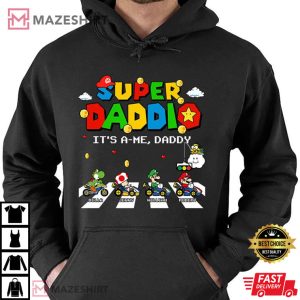 Father's Day Super Daddio Game Custom Kids Name Dad T Shirt 3