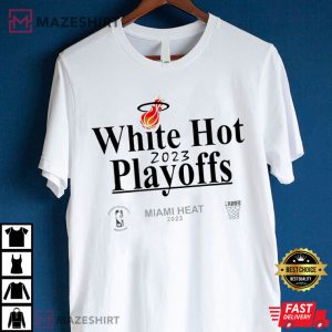 Miami Basketball Merch White Hot 2023 Playoffs T Shirt 3