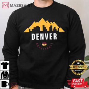NEW Denver Basketball Retro Icon Vintage T Shirt 4