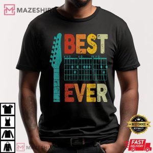 Best Guitar Dad Ever Chords Father's Day T Shirt 1