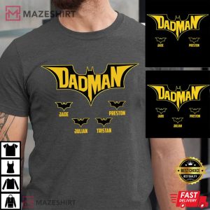 Dadman With Kid's Names Father's Day Gift Customized T Shirt 1