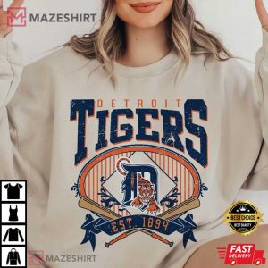 Detroit Tigers EST 1894 Vintage Baseball T Shirt 3